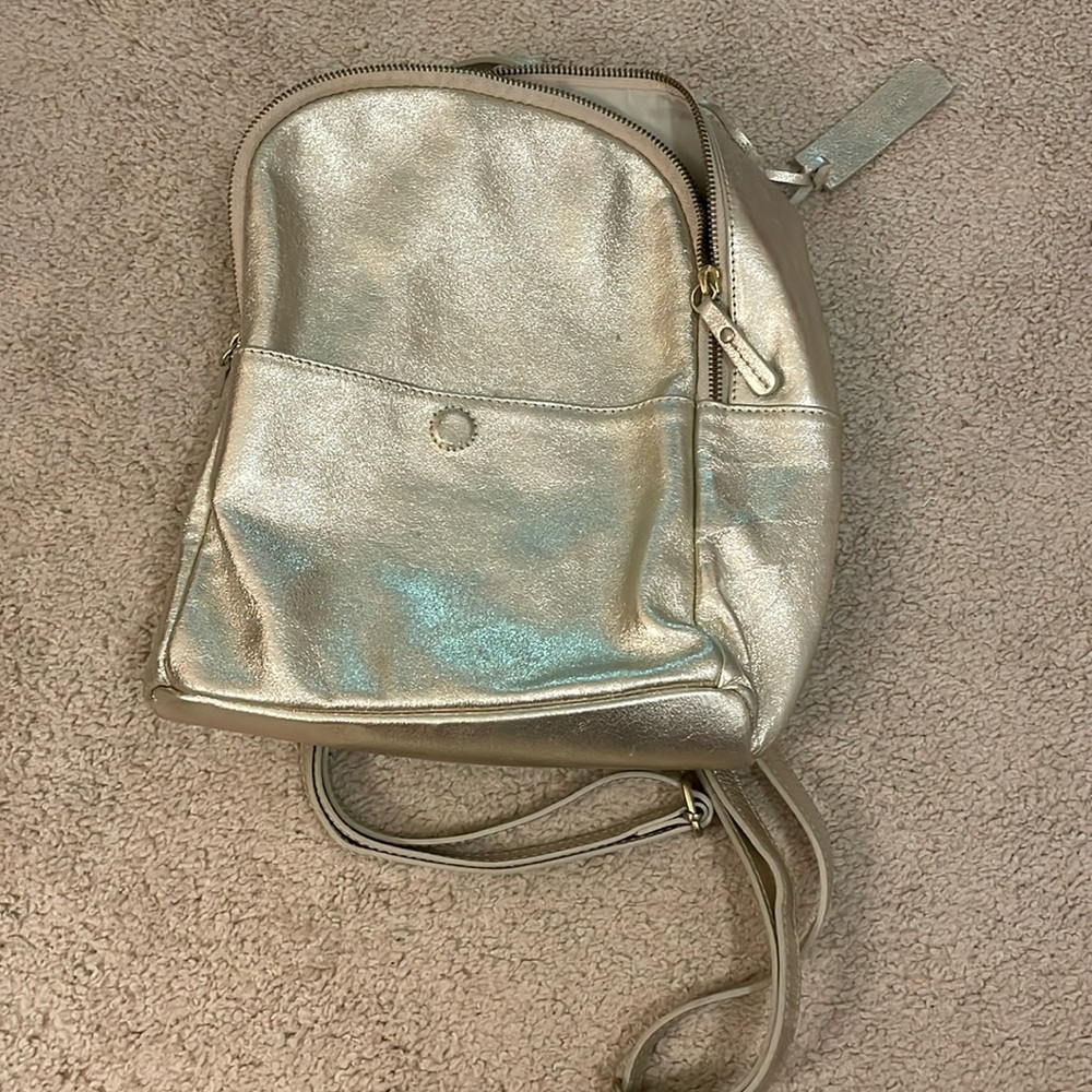 Gold mini backpack